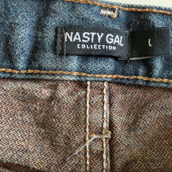 WRANGLER X NASTY GAL‎ Jeans 33 X 26 Cotton Denim Cropped Raw Hem Straight Leg - Picture 9 of 12